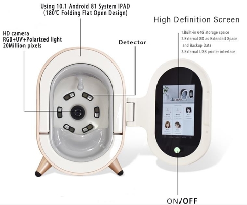 Gesichtshaut-Analysator-Diagnosegesichtsdermatologie-Gerät des scanner-50HZ